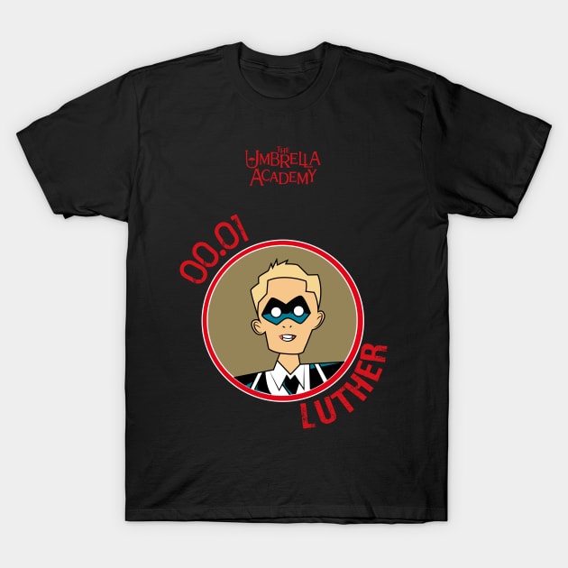 UMBRELLA ACADEMY: LUTHER ¨SPACEBOY¨ CARTOON (RED) T-Shirt by FunGangStore